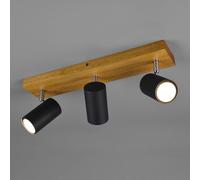 Trio Lighting Marley downlight de techo, negro mate, 3 luces