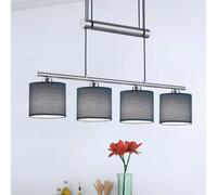 Trio Lighting Pantallas de tela gris - Garda Lámpara colgante de 4 luces