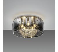 Trio Lighting Plafón Crystel de cristal, cromo, Ø 50 cm