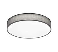 Trio Lighting - Plafón decorativo moderno Lugano, LED integrado 80% ahorro de energía, Material Tela, Color Gris