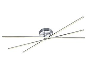 Trio Lighting - Plafón decorativo moderno Tiriac, LED integrado 80% ahorro de energía, Material Metal, Color Níquel mate