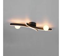 Trio Lighting Plafón LED Napoli, negro mate, longitud 70 cm, metal