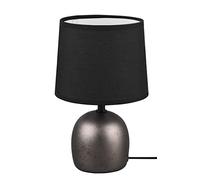 Trio Lighting R50802667 Lámpara de Mesa de Cerámica, con Pantalla de Acero Antiguo, 26 cm