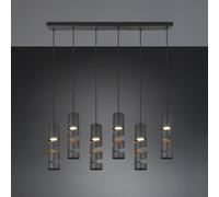 Trio Lighting Stream lámpara colgante, negro Longitud 100 cm 6 luces metal GU10