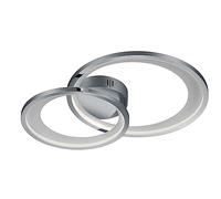 Trio, Plafón, Granada incl. 1 x LED,SMD,29,0 Watt,3000K,2650 Lm. Cuerpo: Metal, Cromo A:59,0cm, L:43,0cm, A:8,5cm Regulable mediante interruptor,IP20
