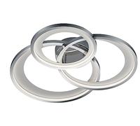 Trio, Plafón, Granada incl. 1 x LED,SMD,36,0 Watt,3000K,4300 Lm. Cuerpo: Metal, Cromo A:71,5cm, L:63,0cm, A:10,5cm Regulable mediante interruptor,IP20