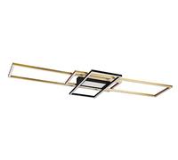 Trio, Plafón, Irvine incl. 1 x LED,SMD,60,0 Watt,3000-6500K,7100 Lm. Cuerpo: Metal, Bronce mate A:105,0cm, L:42,0cm, A:6,5cm Mando a distancia,Regulador integrado,Color de luz infinitamente var