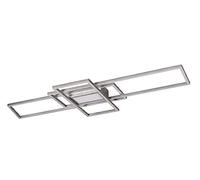 Trio, Plafón, Irvine incl. 1 x LED,SMD,60,0 Watt,3000-6500K,7100 Lm. Cuerpo: Metal, Níquel mate A:105,0cm, L:42,0cm, A:6,5cm Mando a distancia,Regulador integrado