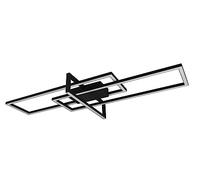 Trio, Plafón, Salinas incl. 1 x LED,SMD,34,0 Watt,3000K,3900 Lm. Cuerpo: Metal, estera negra A:100,0cm, L:40,0cm, A:11,5cm Regulable mediante interruptor,IP20,No regulable