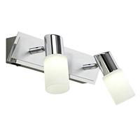 Trio Serie 8214 - Focos con 2 luces, bombillas incluidas, SMD, LED, 4,5 W, 400 lm, 3000 K, 230 V IP20, 18,5 x 36 x 7 cm, metal, aluminio pulido