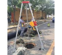 Trípode de elevación estrecho for bocas pozo profundas/alcantarillas/sótanos/alcantarillado, elevador rescate emergencia(1800LBS Winch)