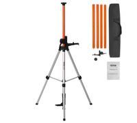 Trípode de nivel láser VEVOR, montaje de rosca de 1/4"-20 y 5/8"-11, ajuste de altura de 40,94 a 133,85 pulgadas con burbuja de nivel y soporte resistente, poste extensible, trípode de aluminio livian
