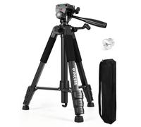 Trípode Xincere de Aluminio Ligero para Nivel Láser con Nivel de Burbuja, Plato de Liberación Rápida con Rosca 1/4"-20 para Dispositivos de Nivelación Láser (Negro, 150cm)