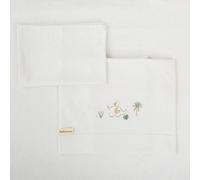 Tríptico de punto cuna mini 50x80 Palm (blanco/verde) de Bimbidreams Bimbi Dreams