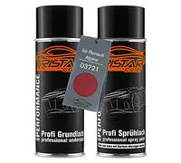 TRISTARcolor Pintura automotriz Set de botes de spray para Renault/Alpine 03721 Rouge Corail Metallic/Coral Red Metallic Fondo pintura base aerosol 400 ml
