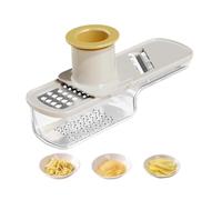 Triturador De Ajo Agarre Fácil Rallador De Verduras Con Contenedor | Multifuncional Triturador De Ajo Para Verduras Alimentos Fruta Zanahoria Almendra Cocina Restaurante Apartamento Color crema