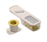 Triturador De Ajo Agarre Fácil Rallador De Verduras Con Contenedor | Multifuncional Triturador De Ajo Para Verduras Alimentos Fruta Zanahoria Almendra Cocina Restaurante Apartamento Color crema