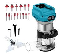Trituradora compacta inalámbrica para batería Makita 18-21V, 800W sin escobillas para trabajar la madera, motor sin escobillas 30.000 rpm con 15 brocas de 1/3"