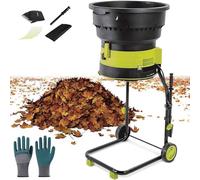 Trituradora de hoja eléctrica de 2500W, 7 destilador sin cuchillas 8000RPM con una relación de reducción de 17:1, astilladora de residuos de patio portátil para limpieza de compost y jardín, incluye r