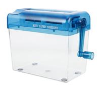 Trituradora Manual A6 de Papel Mini para Oficina y Hogar | Plástico Ligero, Caja Transparente y Manivela, para Documentos, Tarjetas y Cheques