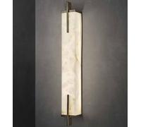TRIVIDHA Aplique De Pared De Mármol Moderno Aplique De Pared De Alabastro Cuadrado Con Tubo Largo Lineal Negro Aplique De Pared De Mármol Latón Iluminación De Montaje En Pared Antioxidante Sala De Est
