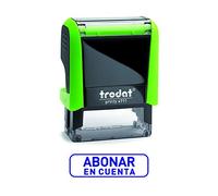 Trodat 4911 Printy Sello Fórmula Comercial con Texto Español ABONAR EN CUENTA, entintaje automático, Tamaño de la Placa de Texto 37 x 14 mm, Azul