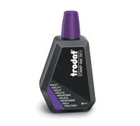 Trodat 7011 - Botella de tinta violeta para rellenar almohadillas o almohadillas de 60 ml, tinta a base de agua para sellar documentos, huellas limpias y nítidas, tapón plegable