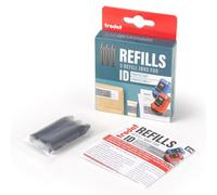 Trodat - Lote de 3 botellas de tinta indeleble de 2 ml de tinta negra para rodillo de tinta limpia y sencilla - 1 botella corresponde a una recarga completa.