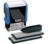 Trodat Printy 4913 Typomatic - Sello de Entintaje Automático con Tinta Incorporada e Imprentilla para Componer un Texto de Hasta 5 Líneas - Tinta Azul, 4912 TYPO