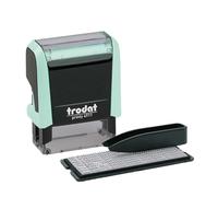 Trodat Sello autoentintable Printy 4911, color verde pastel, 3 líneas, estampado negro, 38 x 14 mm