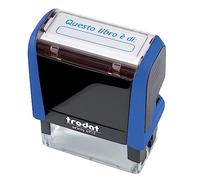 Trodat - Sello motivacional para profesores Printy 4912 Autoentintante, Colección Happy School, Impronta este libro es de:, color sello azul, cartucho incluido de color azul cielo