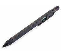 Troika Bolígrafo multitarea PIP20/BG–Negro/Oro, regla cm/pulg 1:20/1:50, nivel, destornillador/stylus