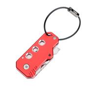TROIKA Mini herramienta con 11 funciones, llavero con trabilla de alambre, cortador de hilo de acero inoxidable 420 y aluminio anodizado, color rojo, resistente y siempre a mano original