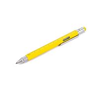 Troika Bolígrafo PIP20/YE punta redonda con regla y nivel de burbuja, color amarillo
