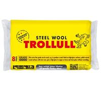 TROLLULL Lana de acero | Wire Wool extrafina 0000 pule madera encerada, cobre, latón y superficies mate, limpia vidrio, 8 almohadillas de 200 g