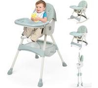 Trona bebé 5in1,Trona Plegable Para Niños, con Altura Regulable,Bandeja Extraíble y Arnés de 5 Puntos,Evolutiva Trona Evolutiva, apta Para Bebés a Partir de 6 Meses