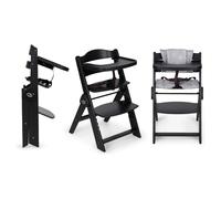 Trona Evolutiva Plegable Innovaciones Ms Full Plus, Negra, con Cojín Gris