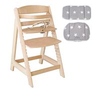 Trona 'Sit Up III', crece con el niño hasta silla juvenil, natural, reductor de asiento 'Little Stars'