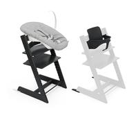 Trona Tripp Trapp de Stokke, Negro (Incluye Silla + Baby Set 2) con Newborn Set - Diseño Seguro, Ajustable y Ergonómico