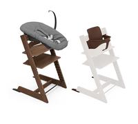 Trona Tripp Trapp de Stokke, Oak Warm Brown/Warm Brown (Incluye Silla + Baby Set 2) con Newborn Set - Diseño Seguro, Ajustable y Ergonómico