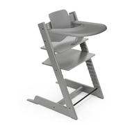Trona Tripp Trapp de Stokke (Storm Grey) con Bandeja Stokke (Storm Grey) - Incluye Silla Tripp Trapp, Baby Set 2 para Niños de 6 a 36 Meses - Ajustable y Fácil de Limpiar