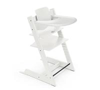 Trona Tripp Trapp de Stokke (White) con Bandeja Stokke (White) - Incluye Silla Tripp Trapp, Baby Set 2 para Niños de 6 a 36 Meses - Ajustable y Fácil de Limpiar
