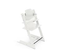 Trona Tripp Trapp de Stokke, White (Incluye Silla + Baby Set 2) con Newborn Set (Grey) - Diseño Seguro, Ajustable y Ergonómico