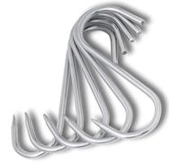 TronicXL Premium - Gancho en S de acero inoxidable 80 mm x 4 mm para carne, carnicero, incienso, acero inoxidable, Plateado