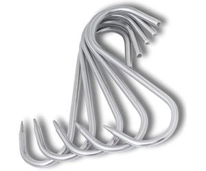 TronicXL Premium - Gancho en S de acero inoxidable 80 mm x 4 mm para carne, carnicero, incienso, acero inoxidable, Plateado