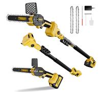 TROOZY Mini Motosierra Bateria 2-EN-1 Podadora Telescopica, Brushless, Podadora de Altura Electrica con batería 3000mAh hasta 100min, Sierra Electrica Podar Arboles (6inch, 21V, hasta 4.57m)
