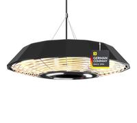 TROTEC IR 2010 SC Design calefactor infrarrojo de techo 2.000 W | Mando a distancia, IP45, iluminación LED y calor envolvente de 360° para terraza, balcón y zonas exteriores