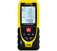 TROTEC Telémetro láser TD120 Rango de medición de distancias 120 m, Funciones Pitágoras, 99 Conjuntos de Datos (áreas rectangulares/cálculo de Volumen, IP54)