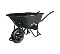 TRUPER CAT-60PL Carretilla de Obra 170 L, Carga Máxima 580 kg, Cubeta de Polietileno, Bastidor Tubular y Rueda Neumática de 16”
