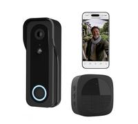 Trust Timbre Exterior Inalámbrico con Cámara 2K HD 3MP y Chime, 2.4GHz WiFi, Audio Bidireccional, Detección de Personas, Impermeable, Visión Nocturna, Control vía App, con Timbre Inalámbrico, Negro